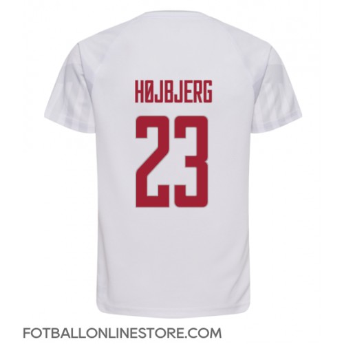 Billige Danmark Pierre-Emile Hojbjerg #23 Bortetrøye VM 2022 Kortermet
